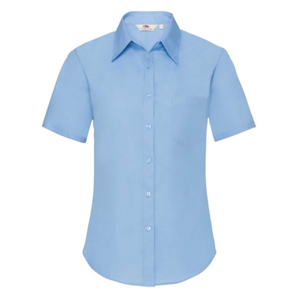 FOL POPLIN SSL WOMEN GALAZIO Πουκάμισο Γυναικείο Κοντομάνικο Poplin 65014-0 Γαλάζιο - Image 1